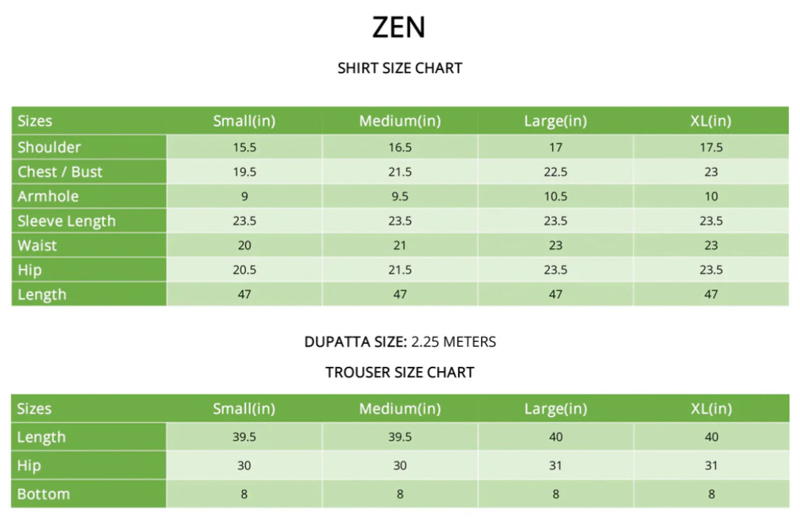 ZEN Embroidered 3 pc