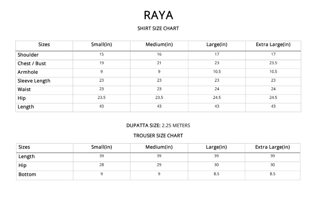 RAYA Embroidered 3 pc
