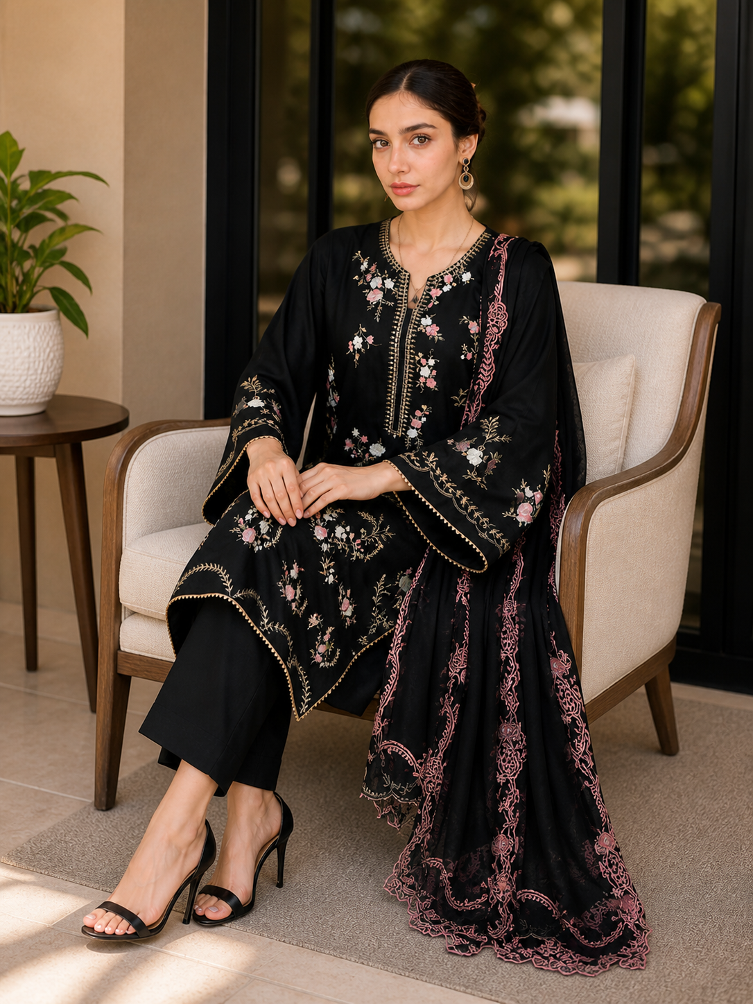 HANIYA Embroidered 3 pc