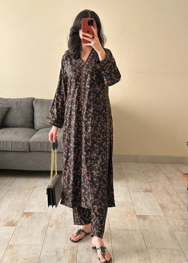 Midnight Gold 2 pc Block print Co Ords