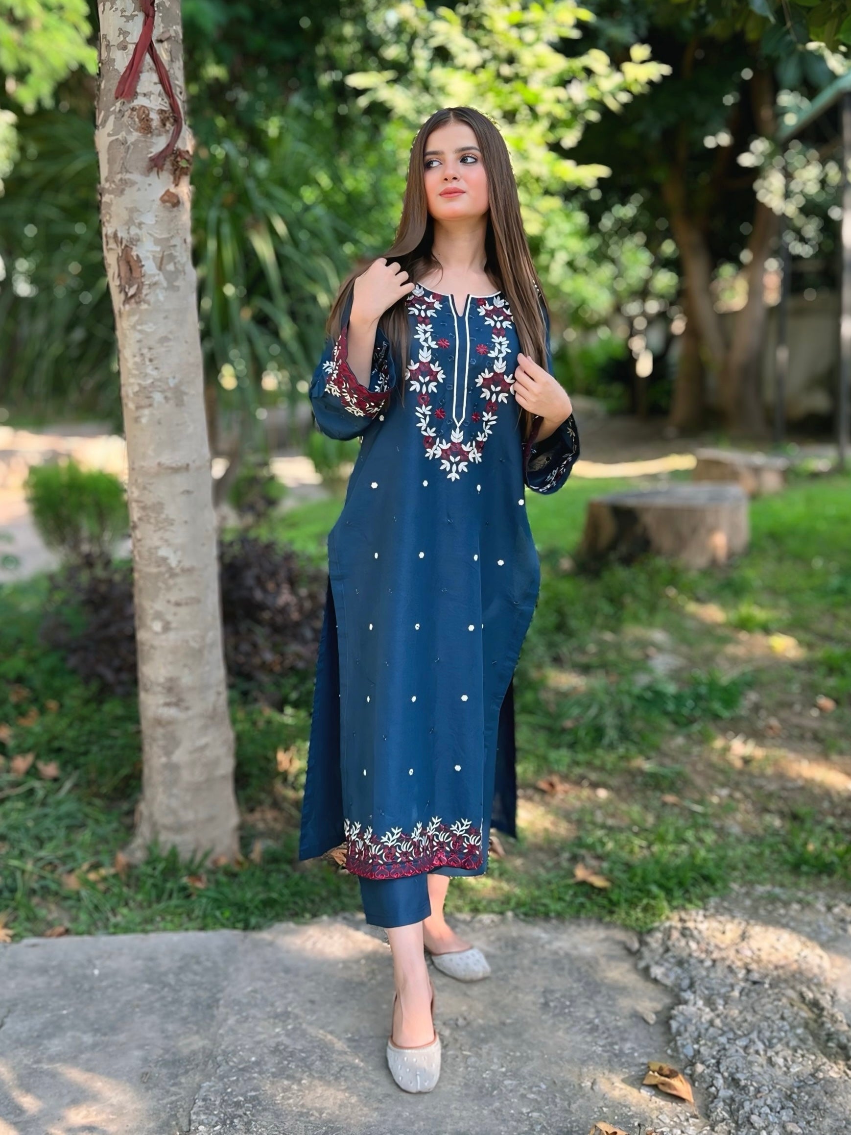 HEER Embroidered 2 pc set