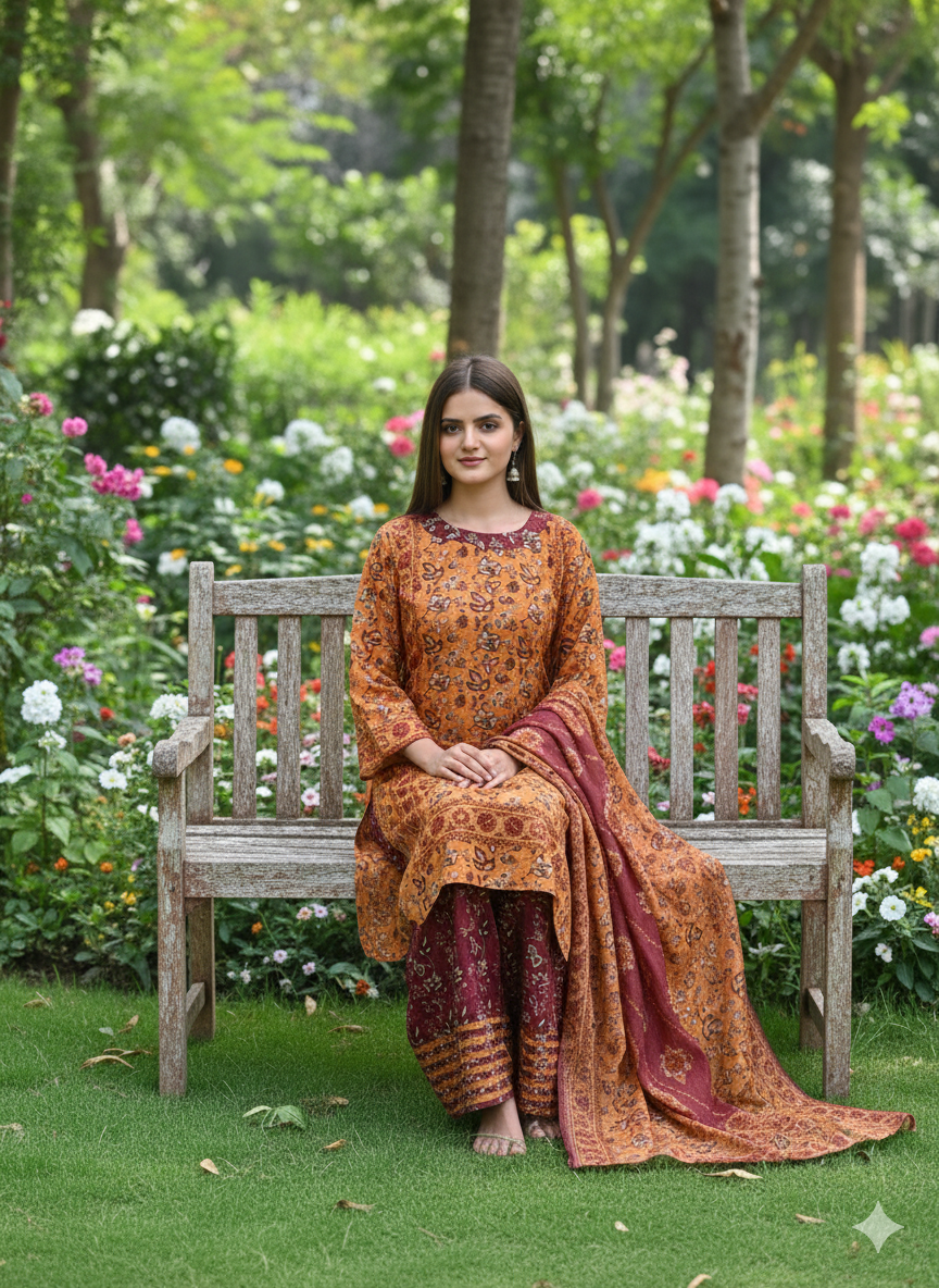 GULNAAR Silky lawn 3 pc set