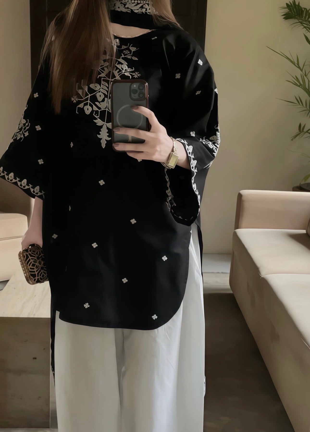 2 piece - LAAJ embroidered (Shirt and trouser)