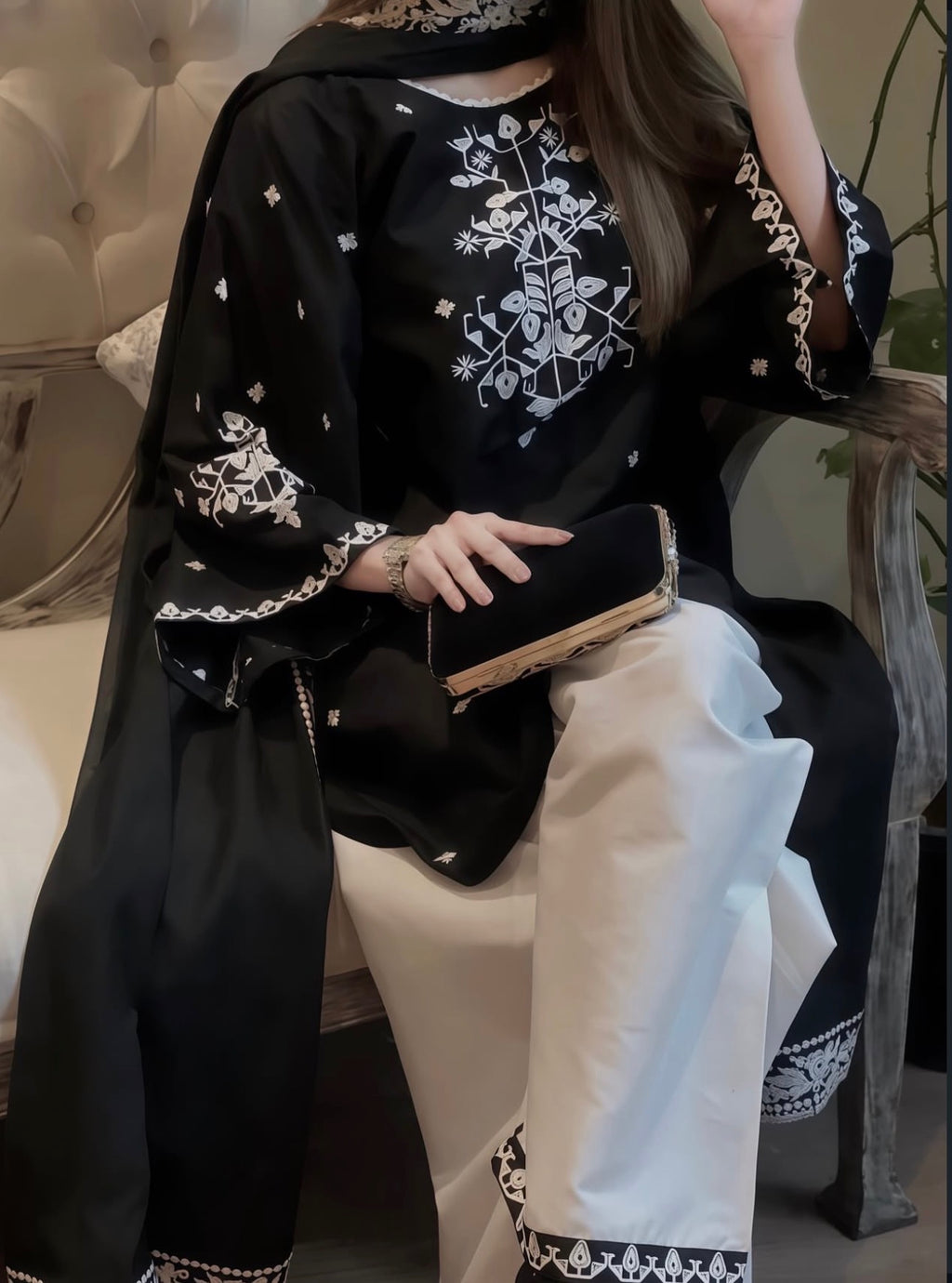 2 piece - LAAJ embroidered (Shirt and trouser)