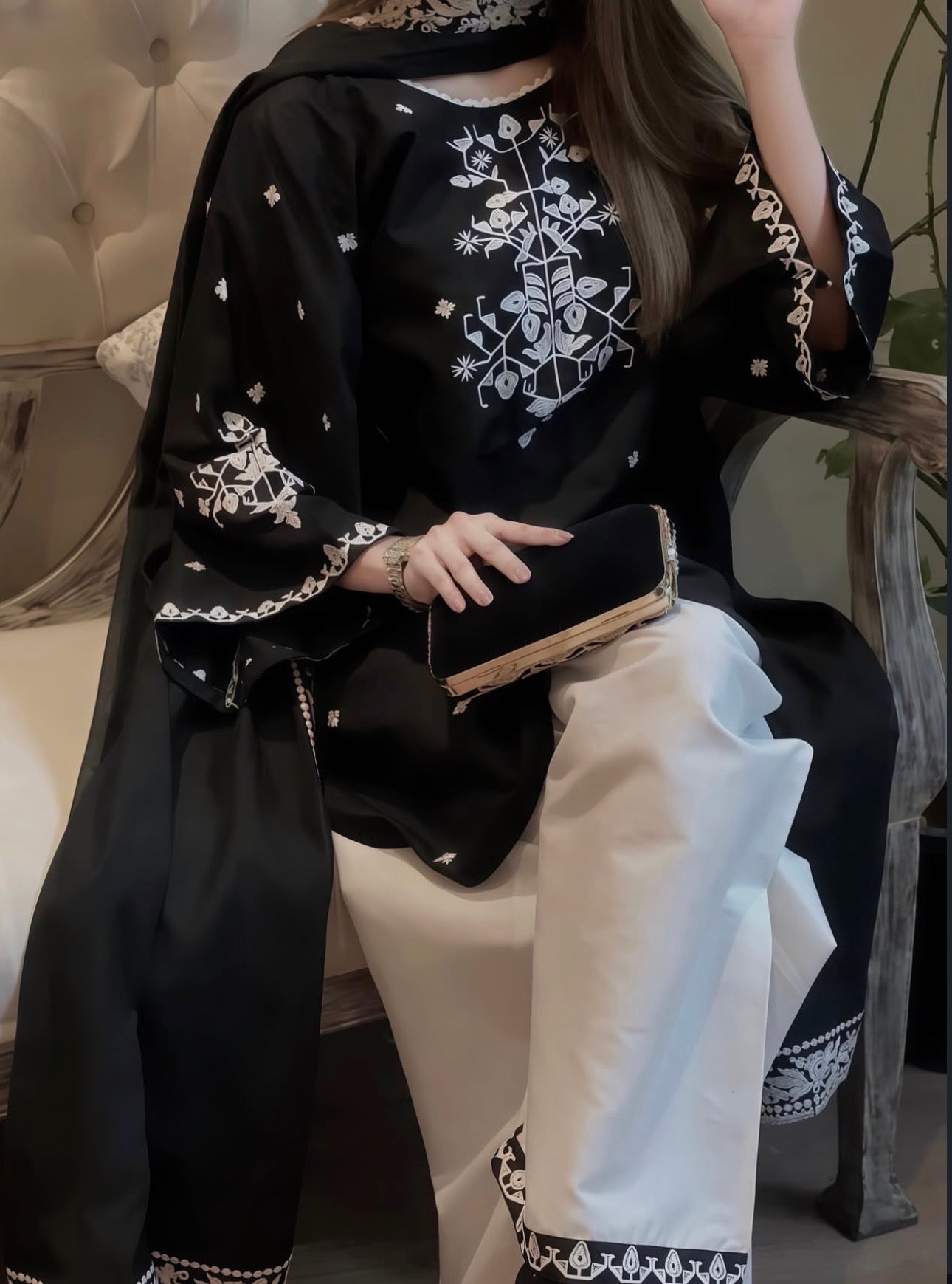 2 piece - LAAJ embroidered (Shirt and trouser)