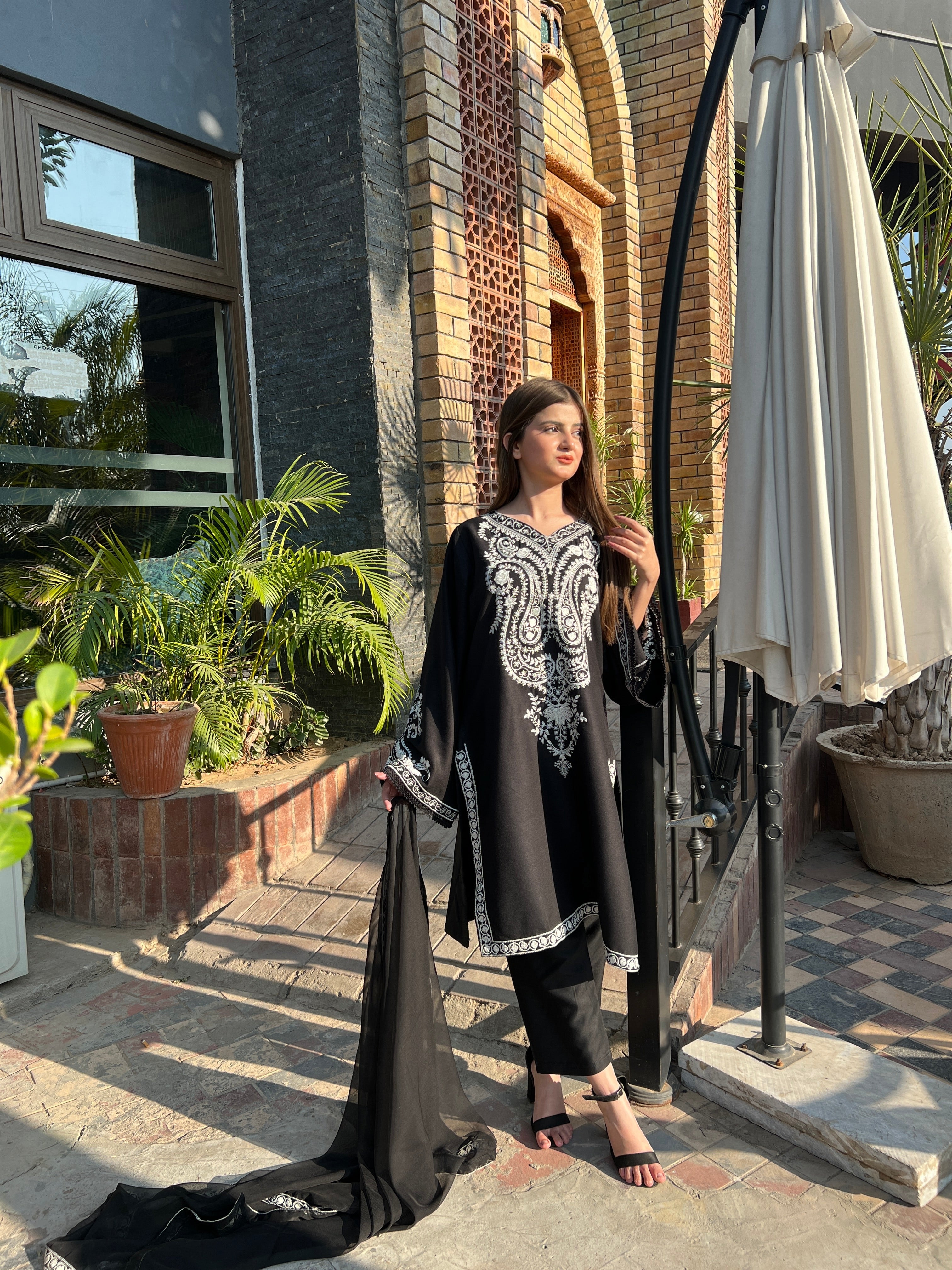 MIDNIGHT GOLD Embroidered 3 pc