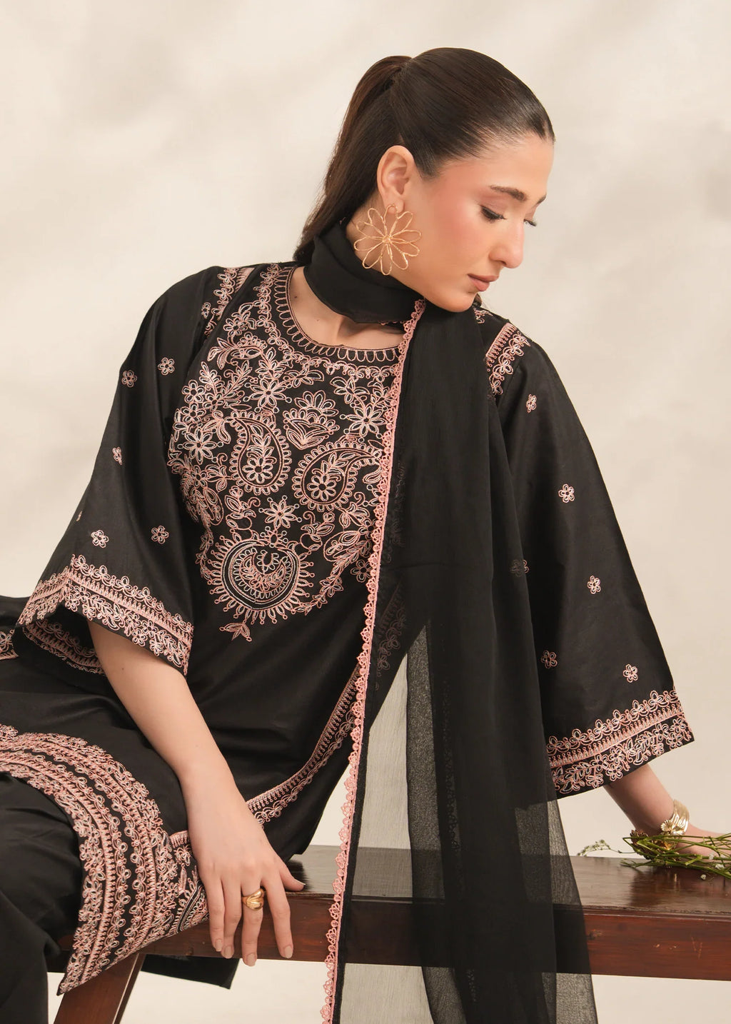 ZEBA Embroidered 3 pc
