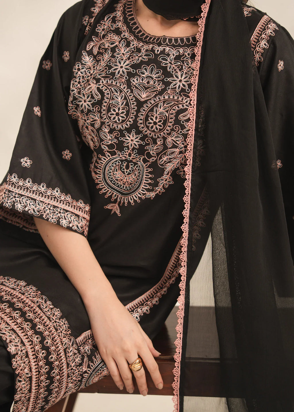 ZEBA Embroidered 3 pc